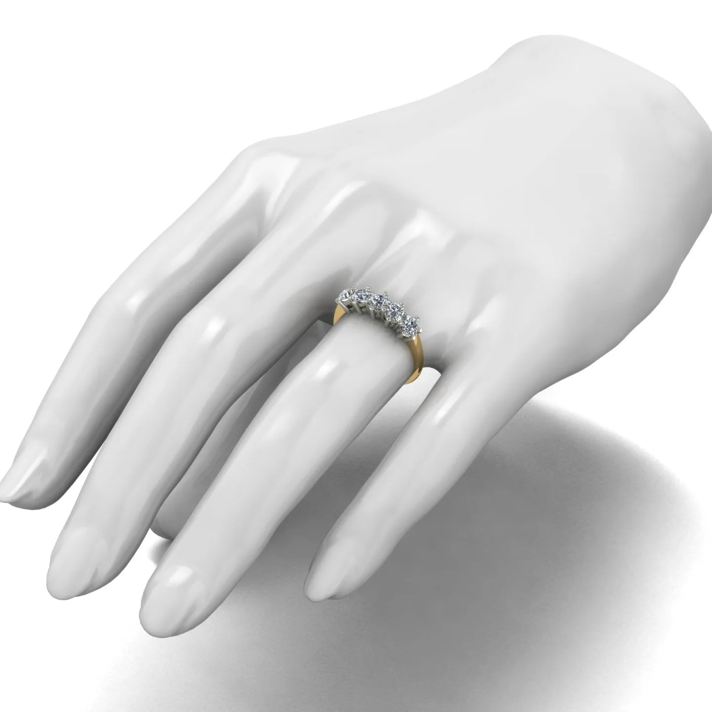 1.25ct (5x 4.0mm) Round Moissanite Set Eternity Ring